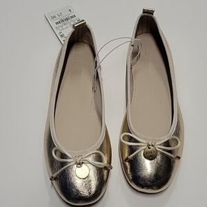 Zara Gold Metallic Girls Ballet Shoes